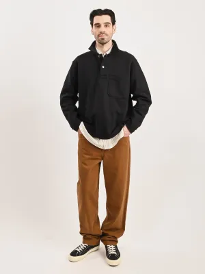 Black Fraser Relaxed Organic Loopback L/S Polo