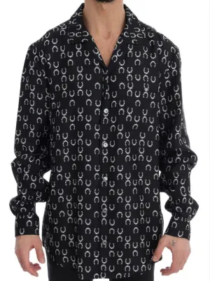 Black Horseshoe Print Shirt