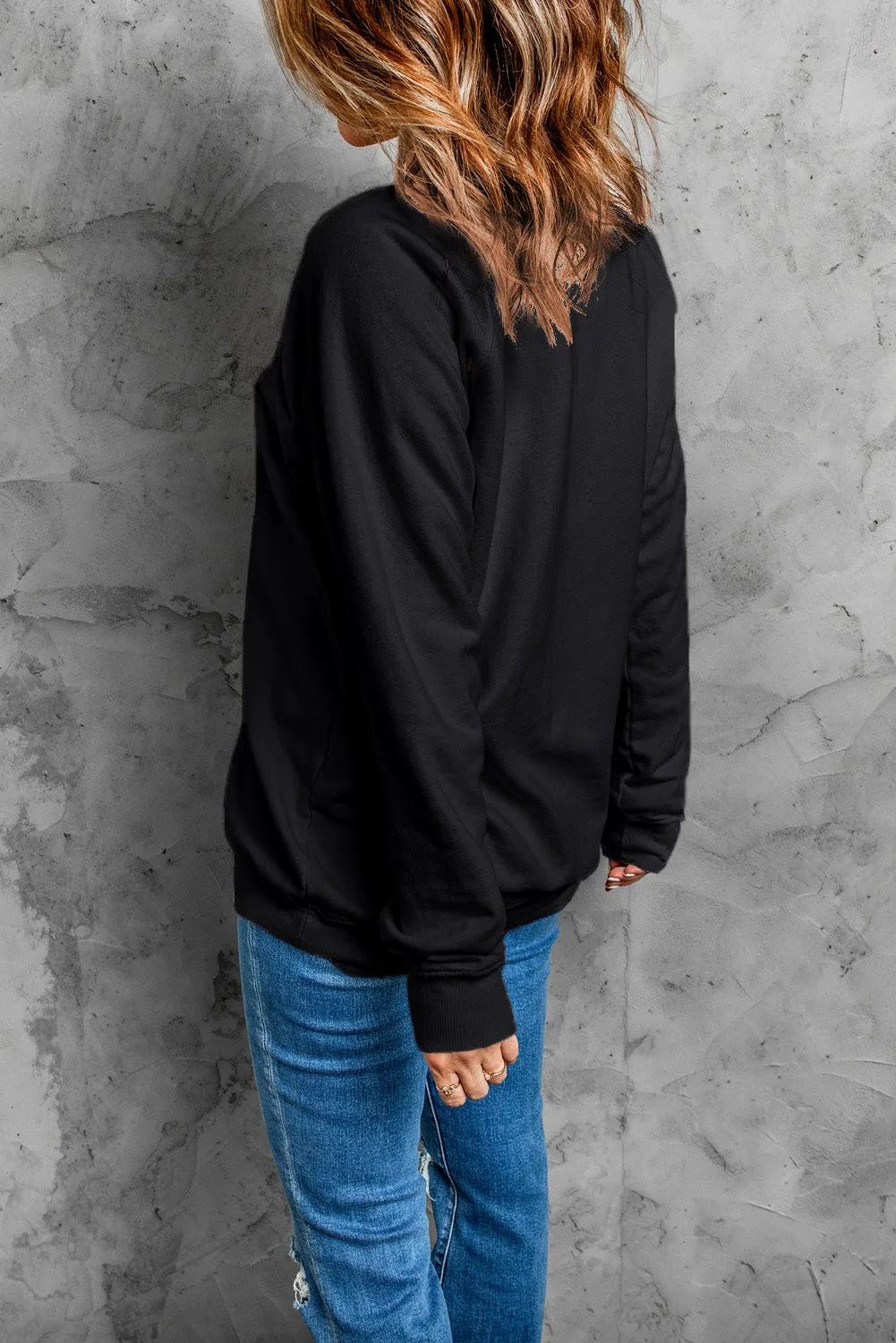Black Leopard Lightning MAMA Graphic Pullover Sweatshirt