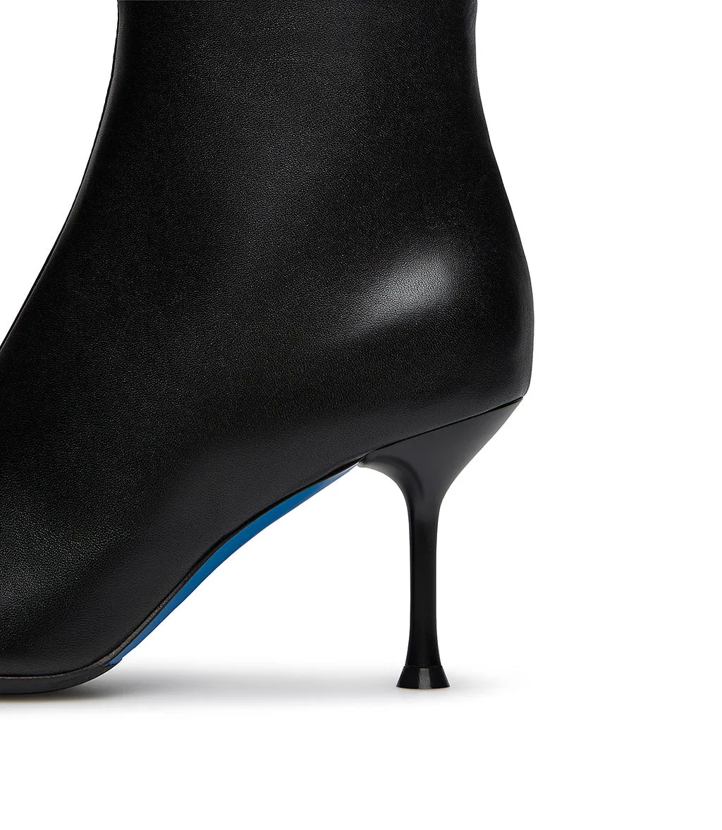 Black nappa leather ankle boots