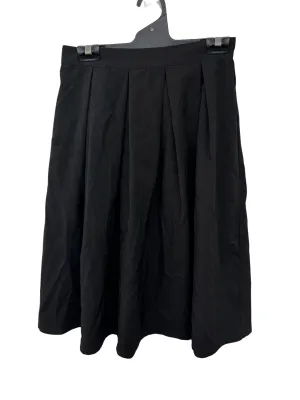 Black Pleated Knee Length Skirt