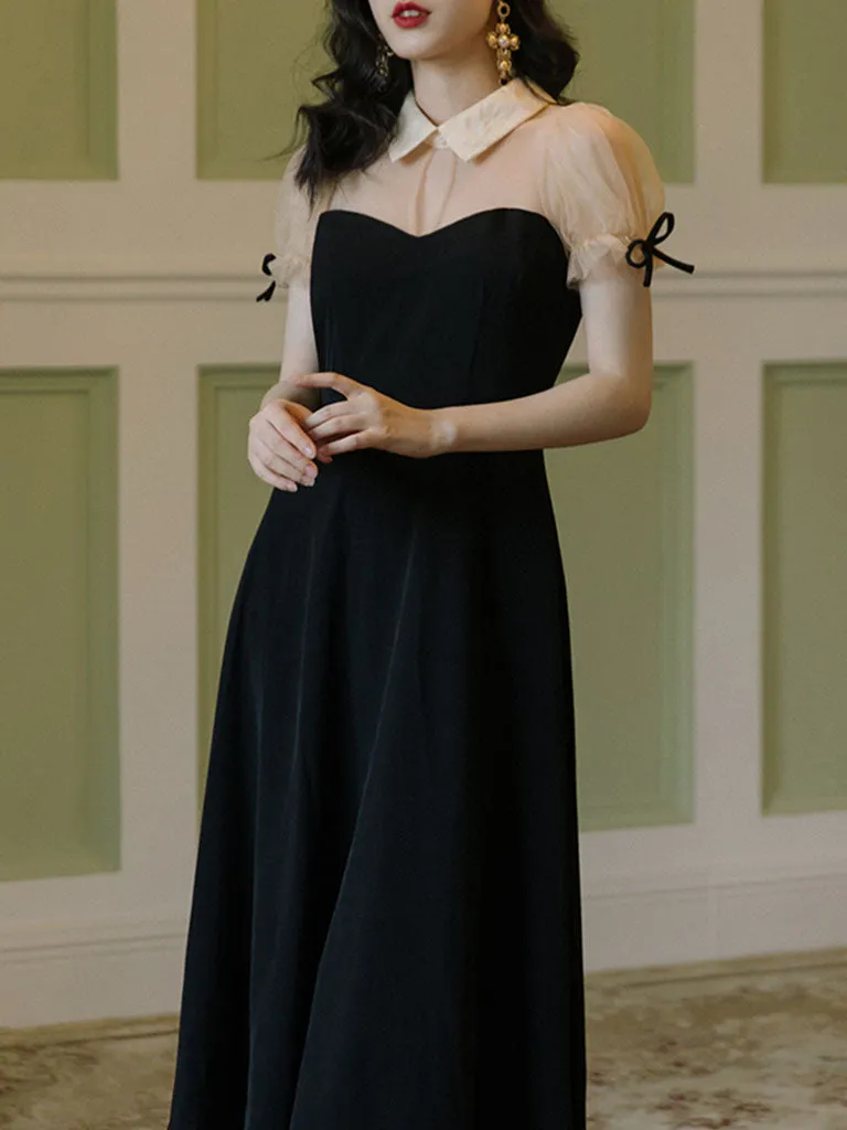 Black Semi-Sheer Bowkont Little Black Dress