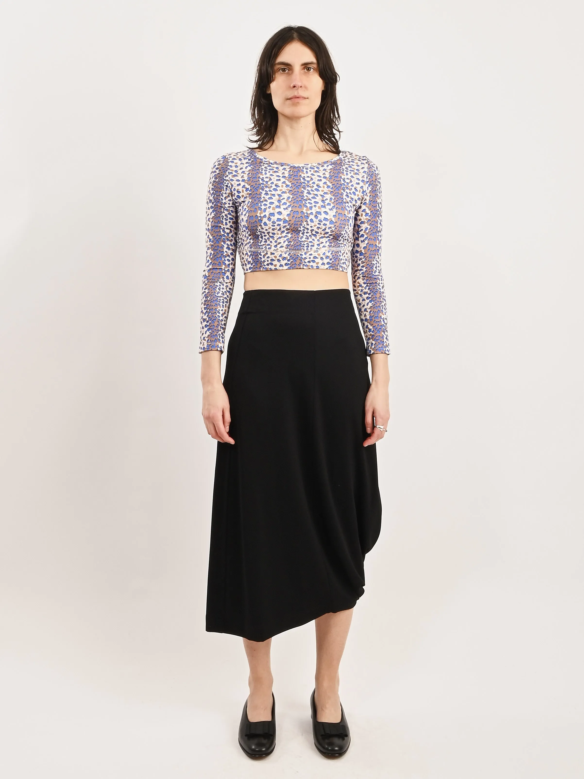 Black Twisted Hem Skirt
