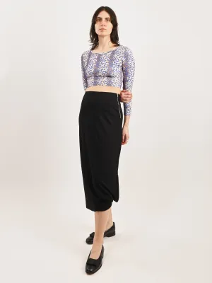 Black Twisted Hem Skirt