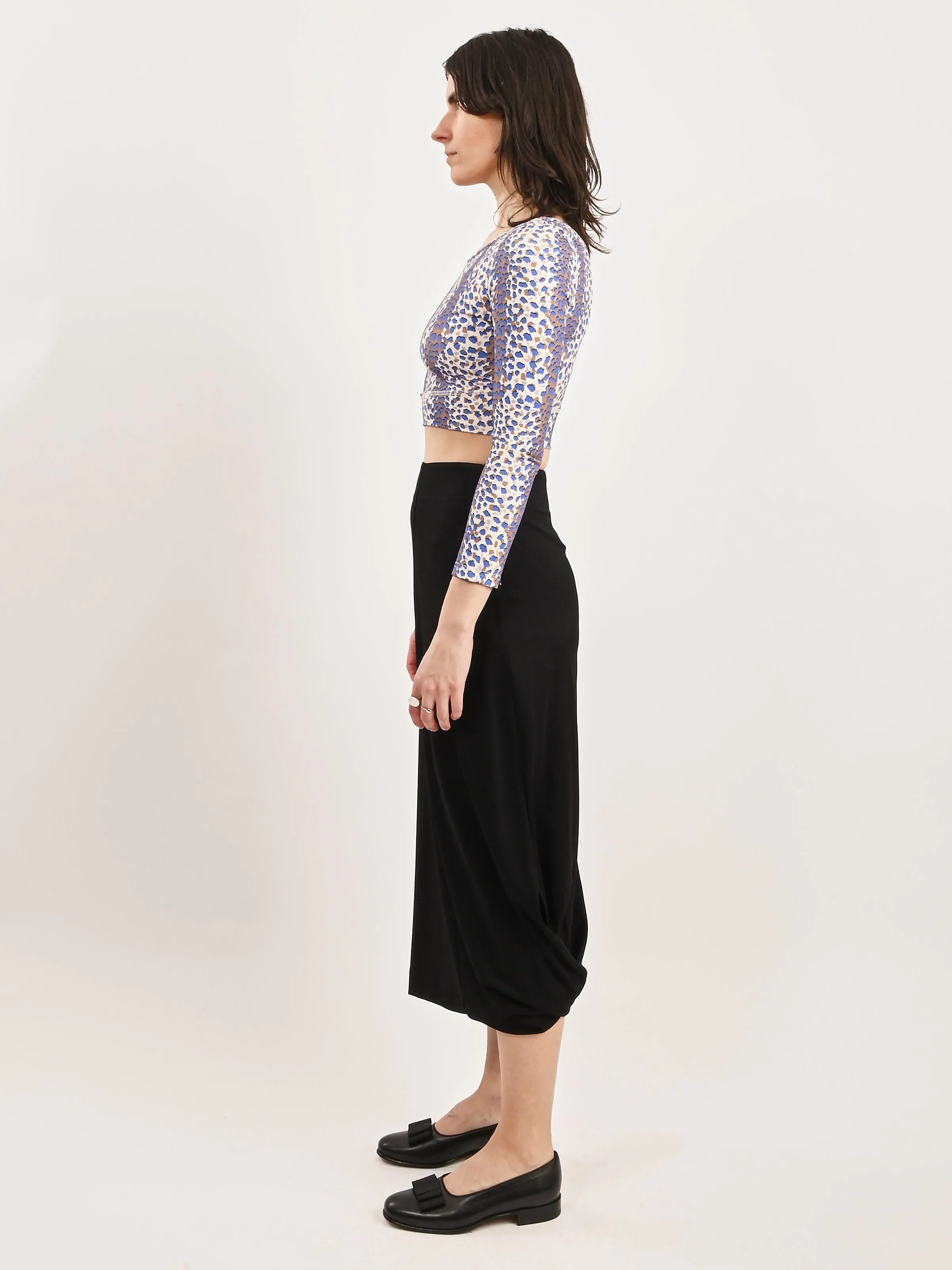 Black Twisted Hem Skirt