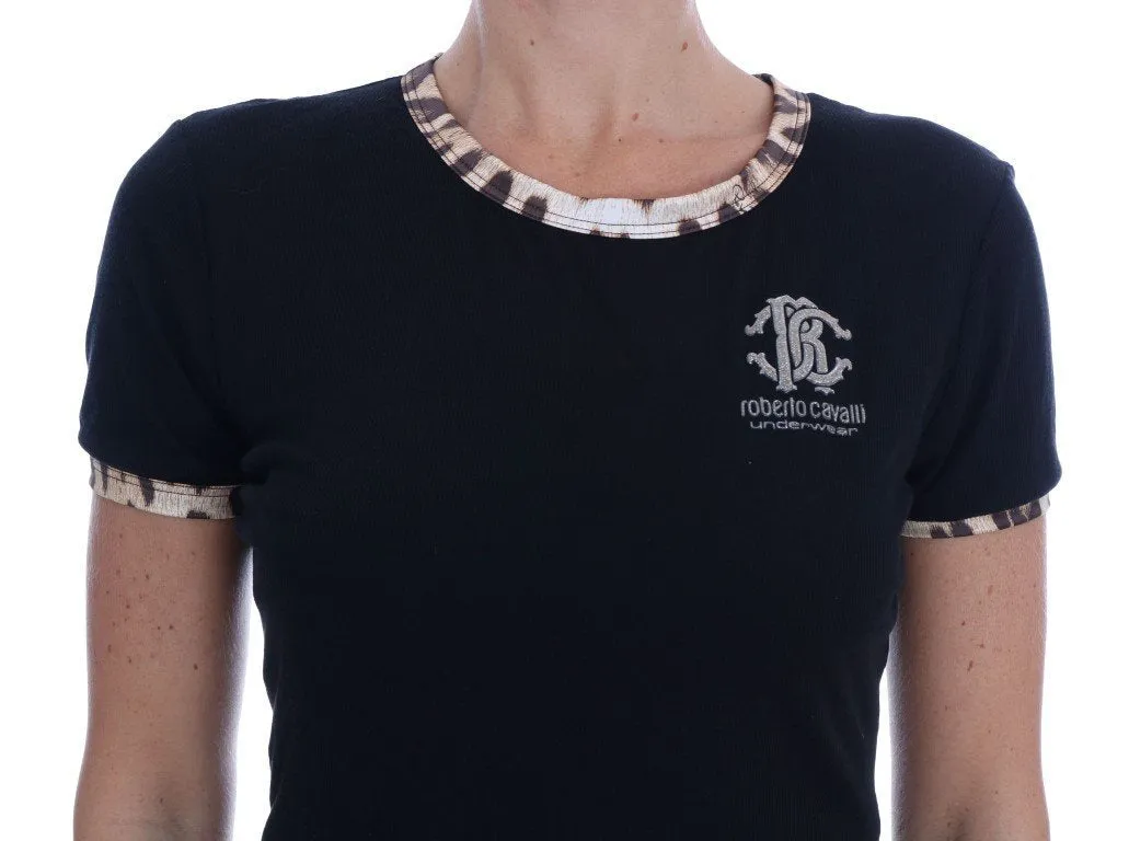 Black Viscose Blouse T-Shirt