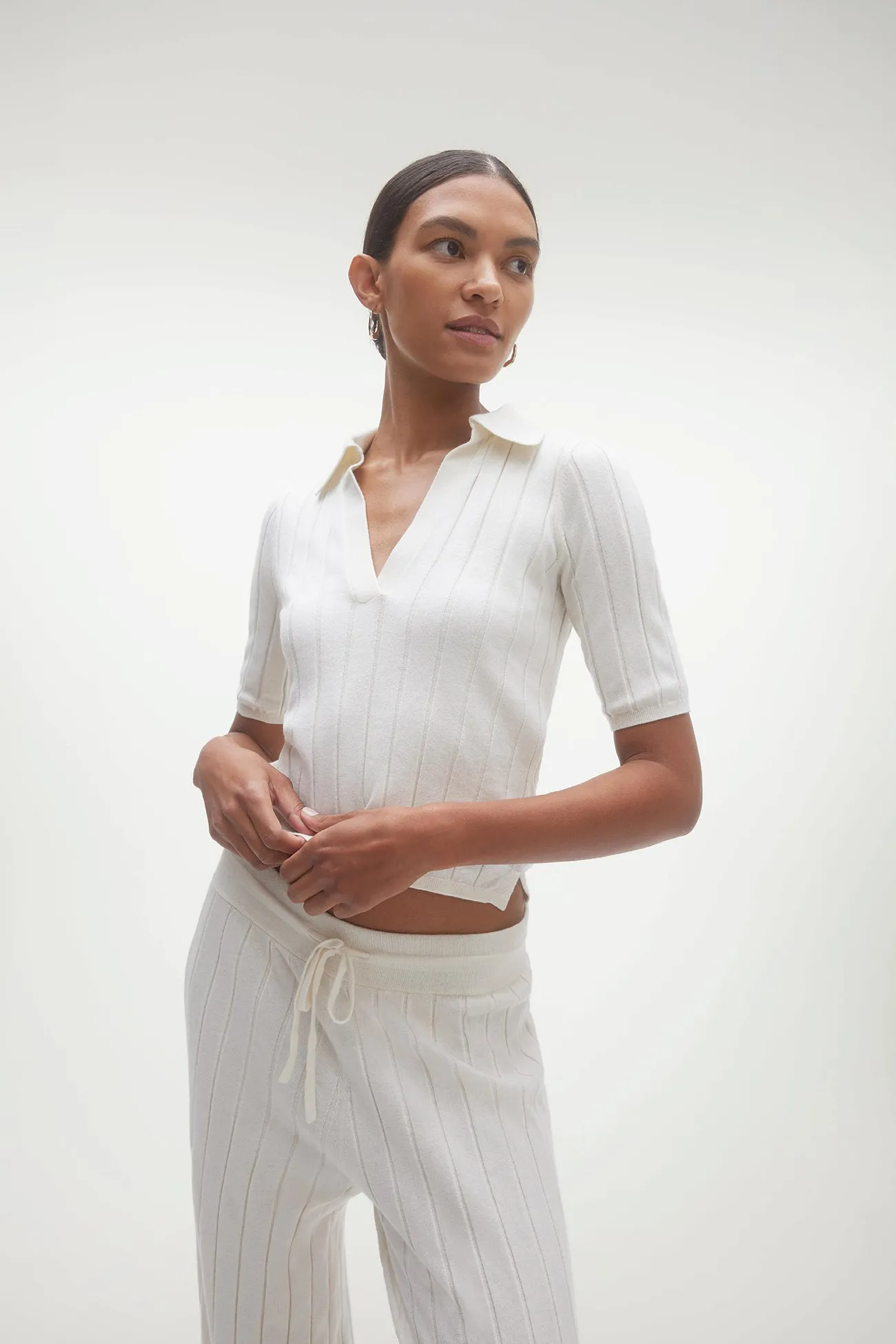BLAIRE RIBBED POLO