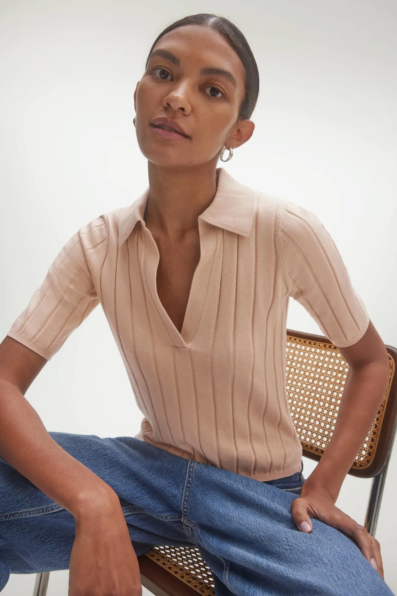 BLAIRE RIBBED POLO
