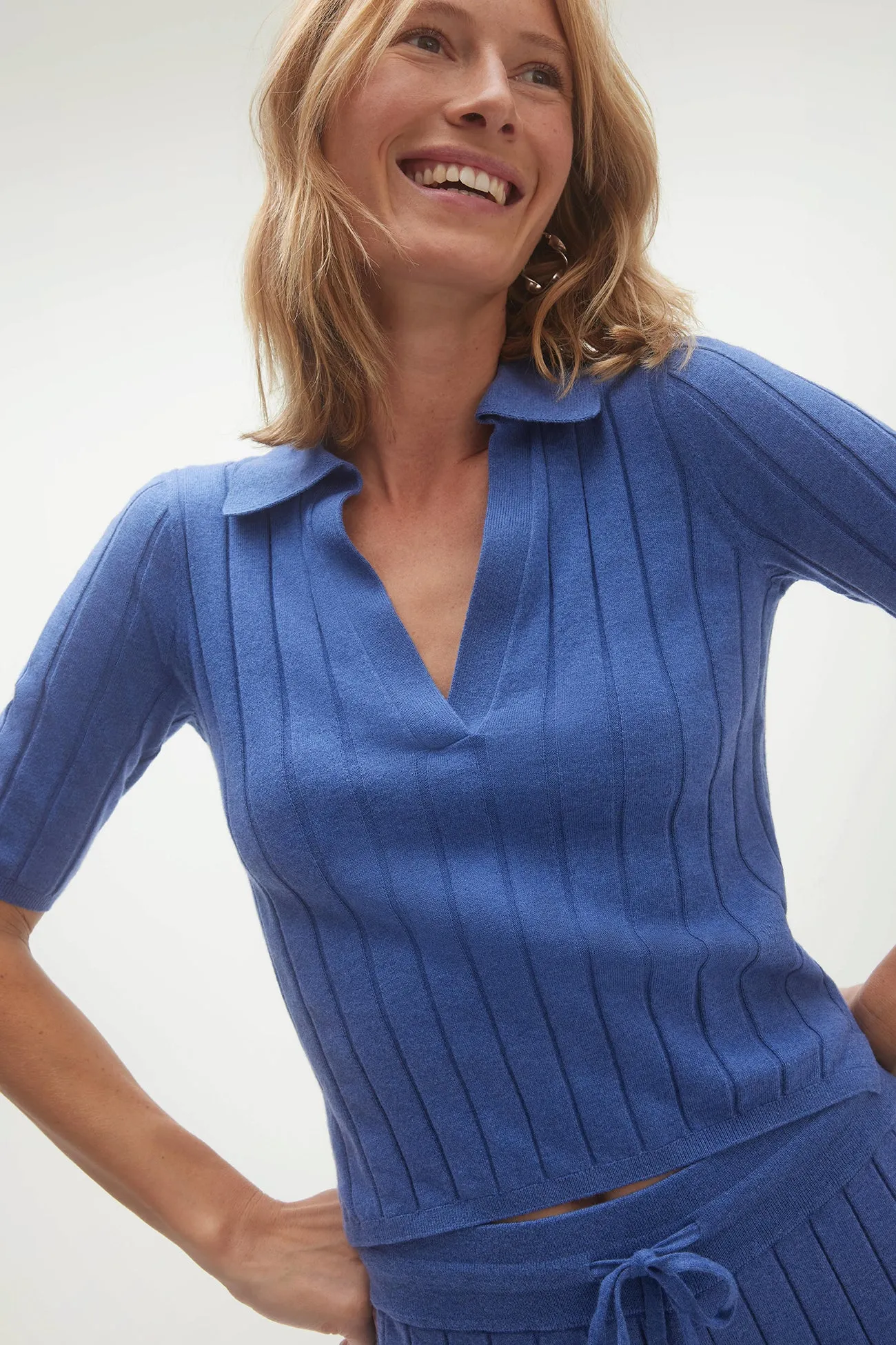 BLAIRE RIBBED POLO
