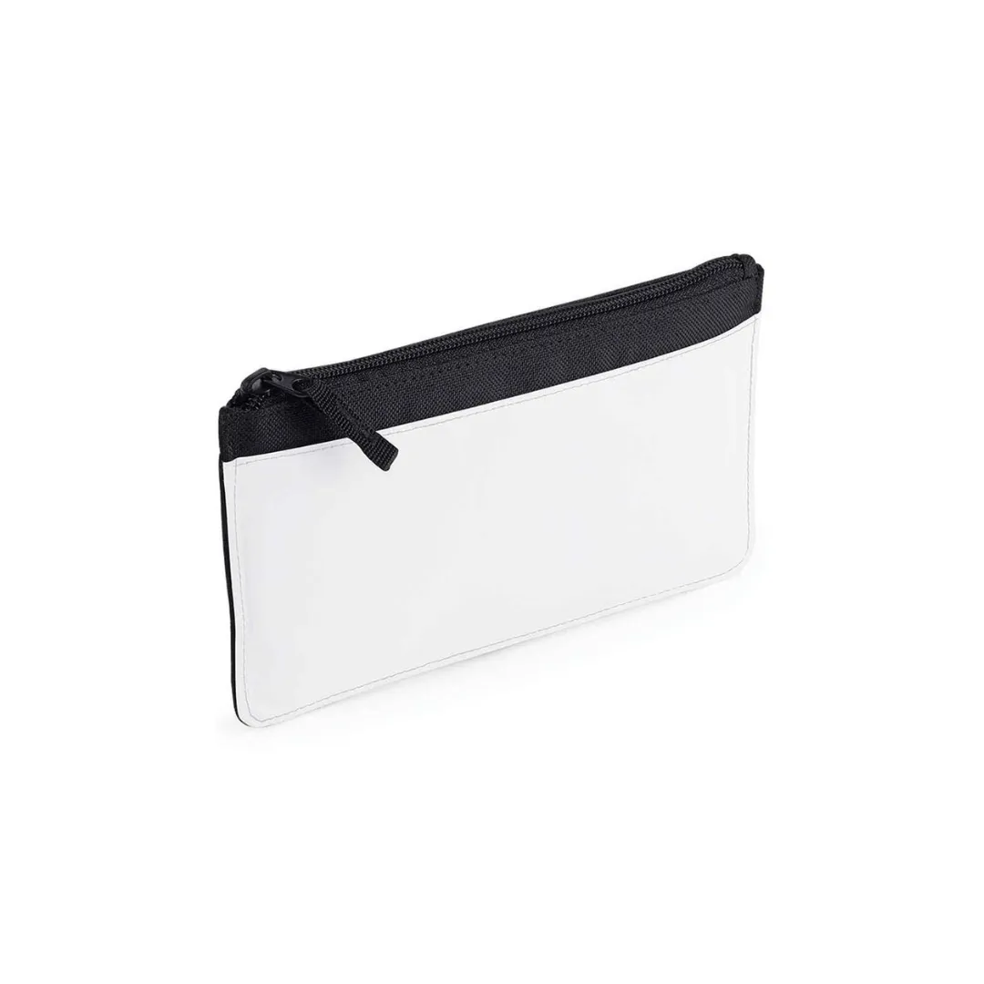 Blank White Sublimation Pencil Case (Black Detail)