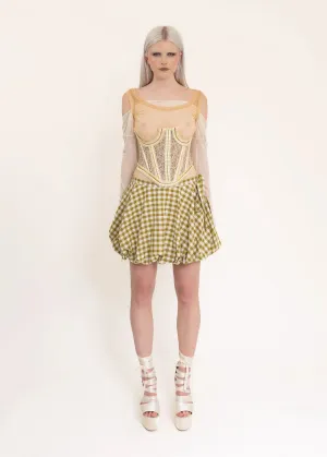 Bliss Bubble Skirt- Green gingham