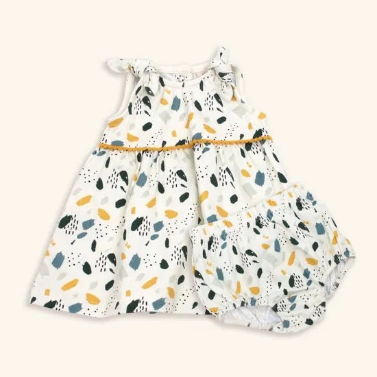 Bloom Shoulder Knot Dress/Bloomer Set (Organic Cotton)