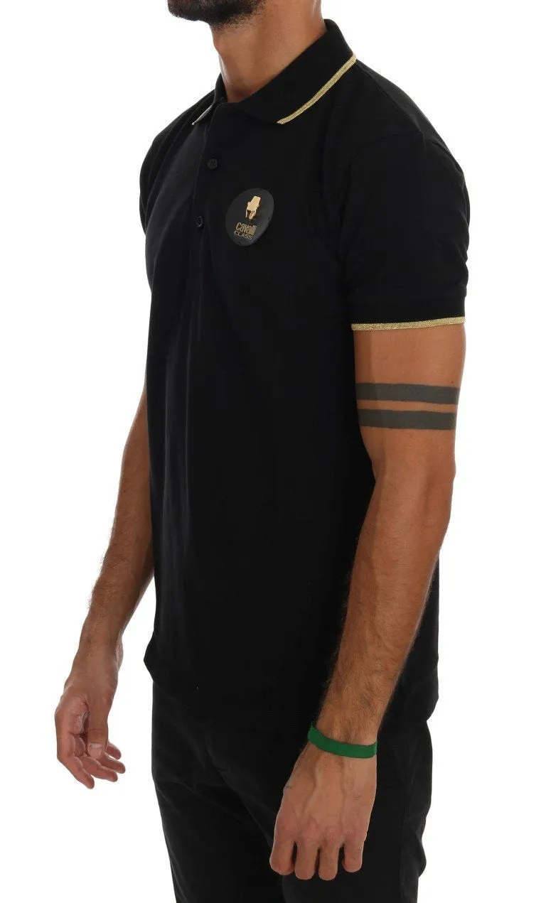 Blue Cotton Short Sleeve Polo T-Shirt