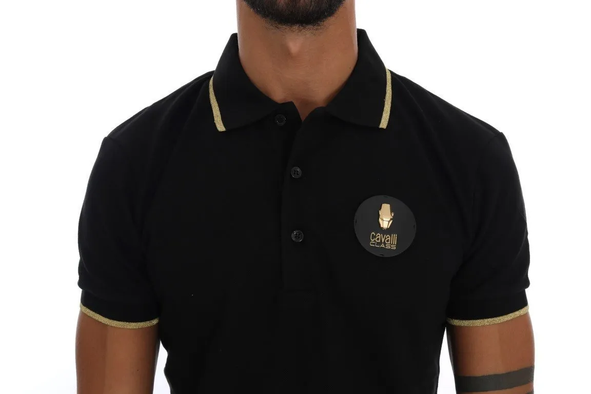 Blue Cotton Short Sleeve Polo T-Shirt