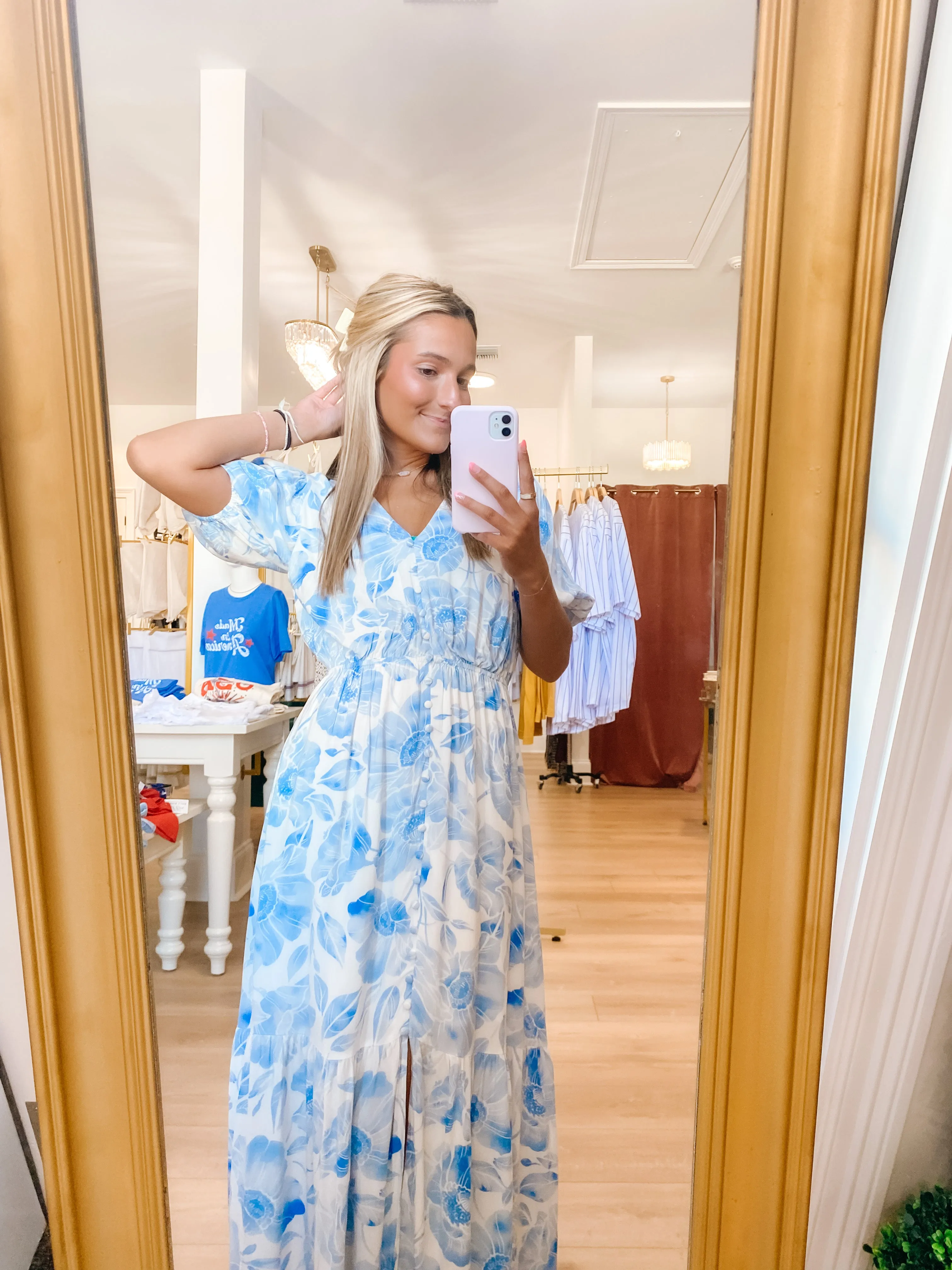 Blue Floral Maxi Dress