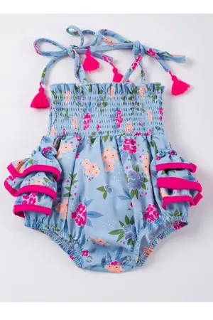Blue Floral Romper