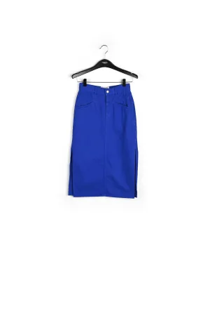 Blue high-waisted pencil skirt