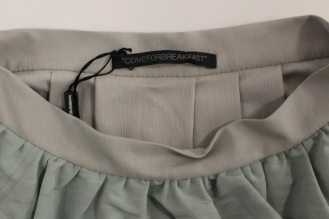Blue Purple Knee-Length Pleated Skirt