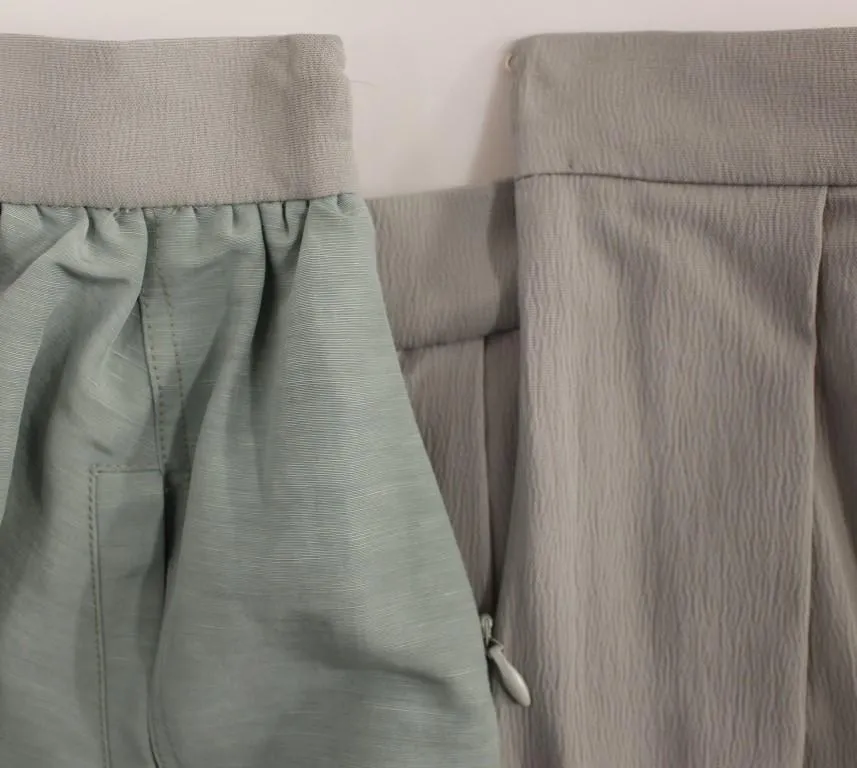 Blue Purple Knee-Length Pleated Skirt