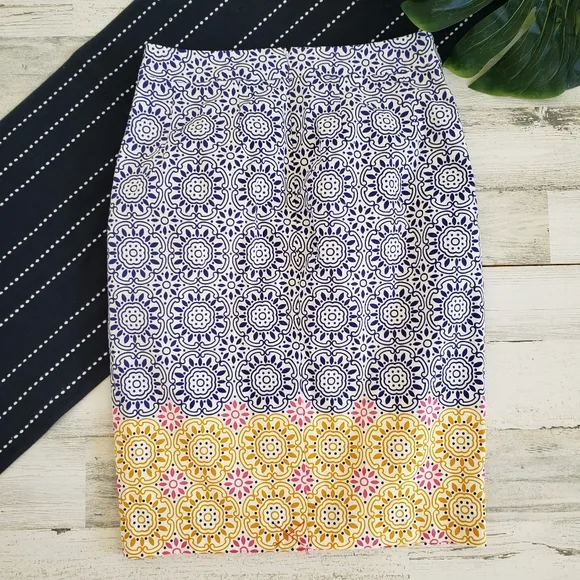 Boden Gabriella Pencil Skirt Sun Tile NWT Size 4R