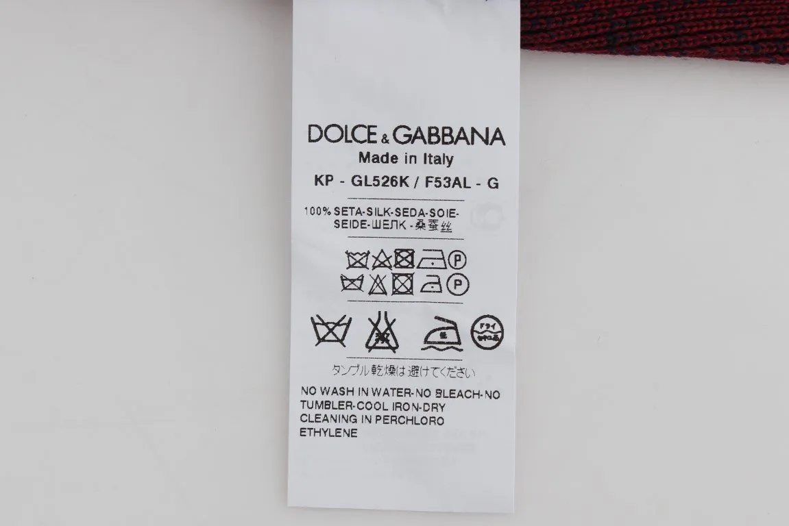 Bordeaux Blue Silk Polo T-shirt