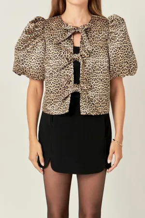 Bow Detailed Puff Sleeve Top