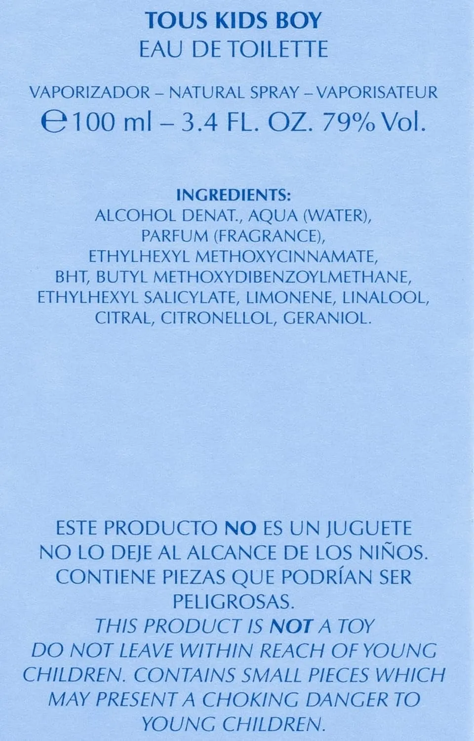 Boy Eau De Toilette Spray 3.4 Ounces