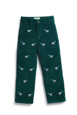 Boys Beachcomber Corduroy Pant Hunter with Nantucket Christmas Sleigh Ride