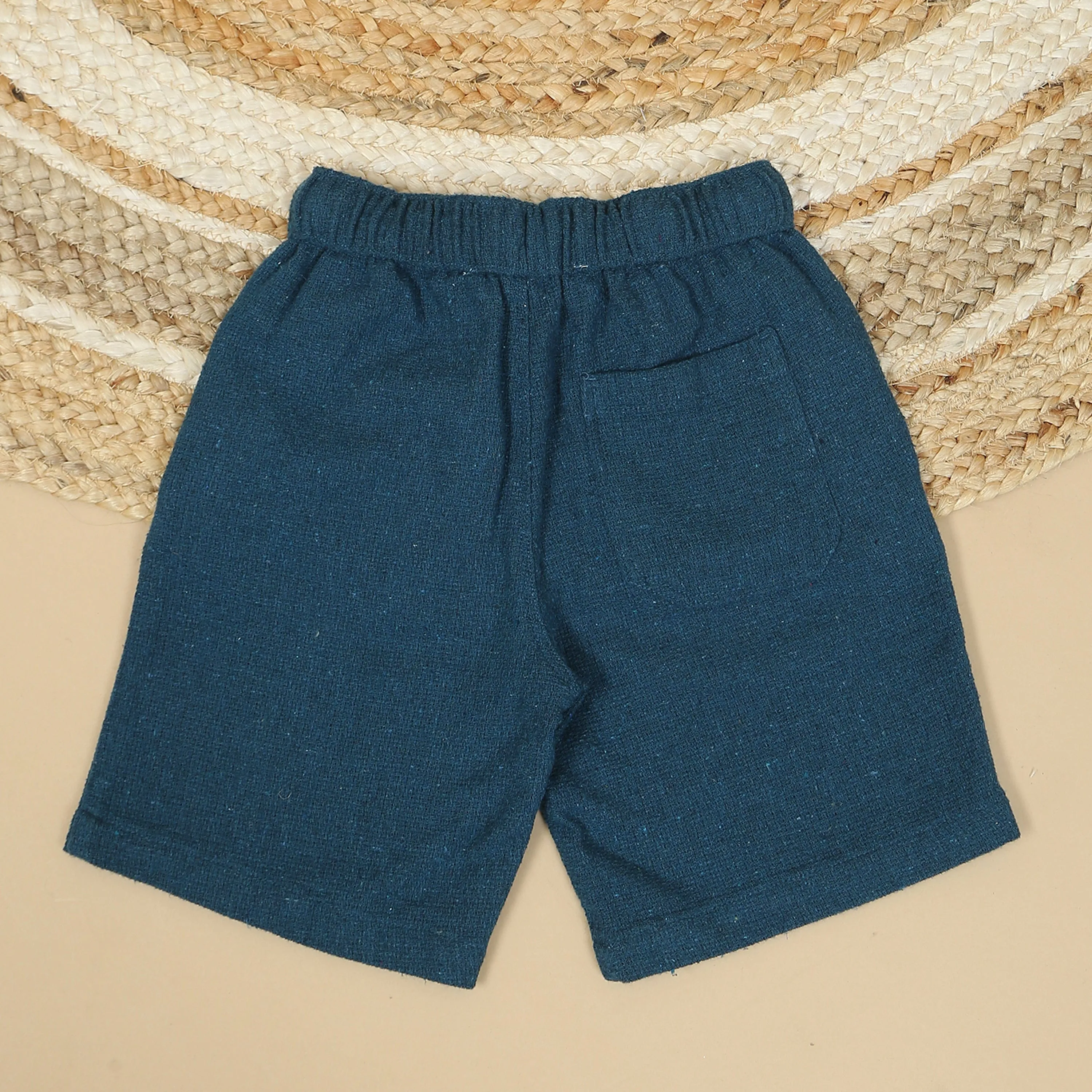 Boys Textured Short Cerulean Blue