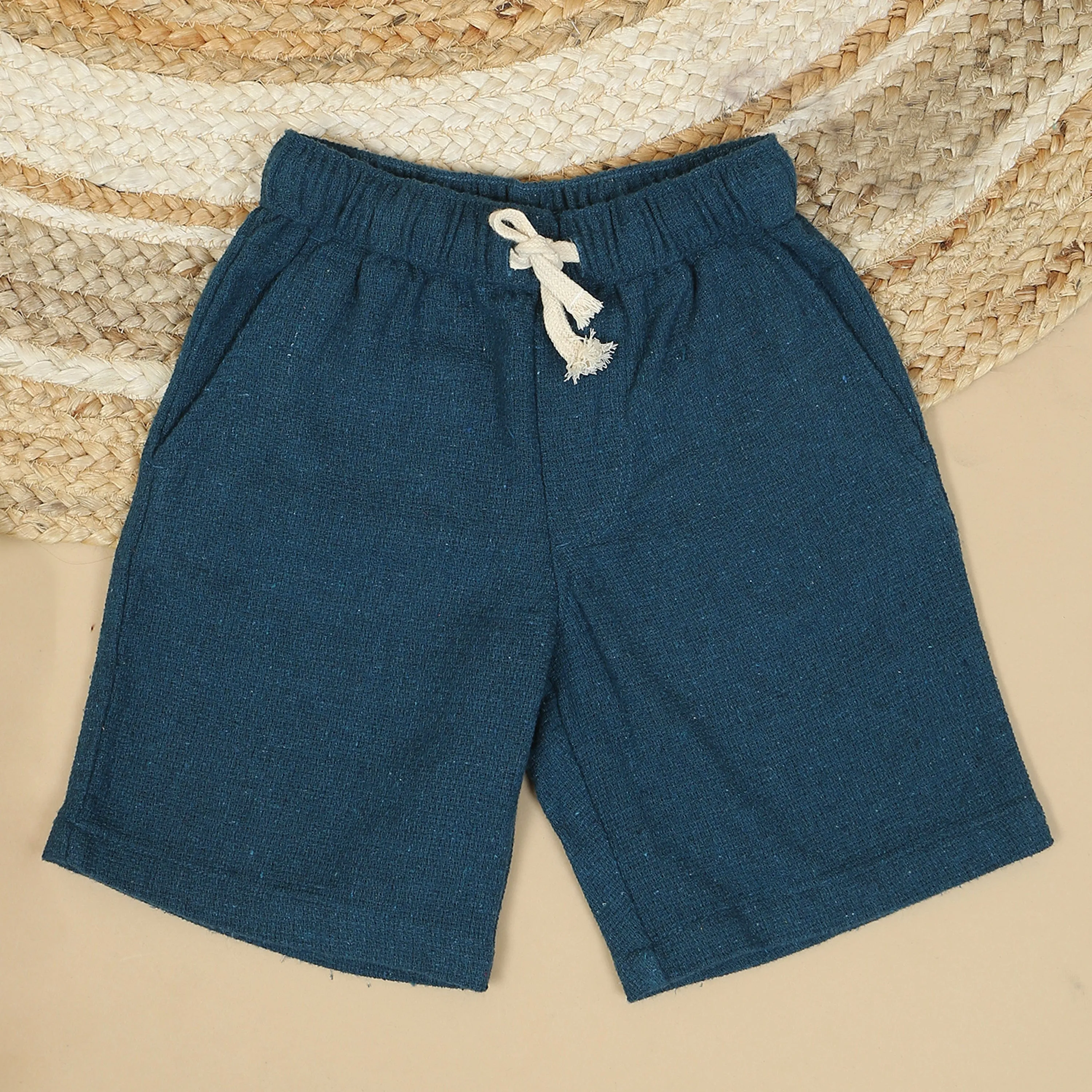 Boys Textured Short Cerulean Blue