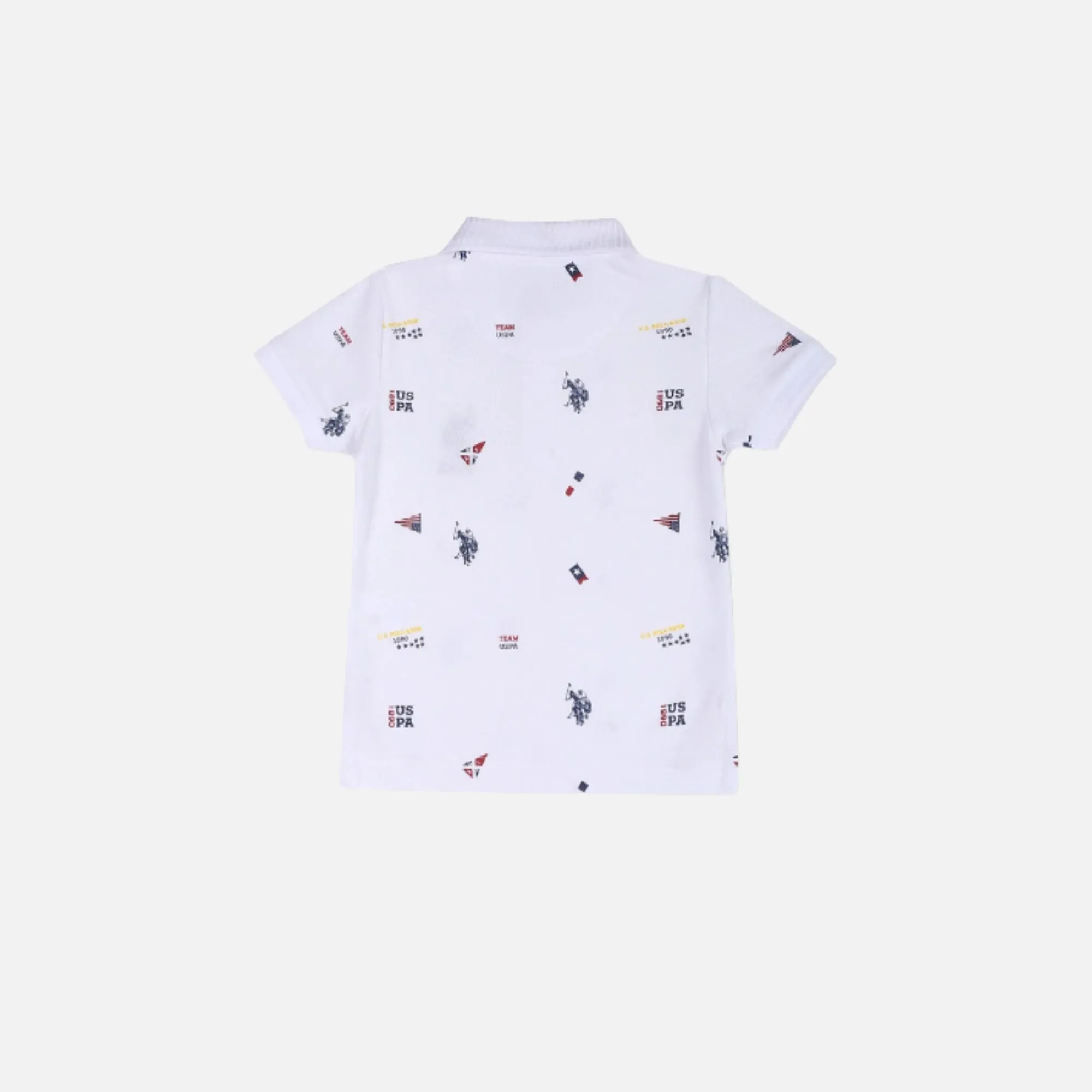 Brand Print Cotton Polo Shirt
