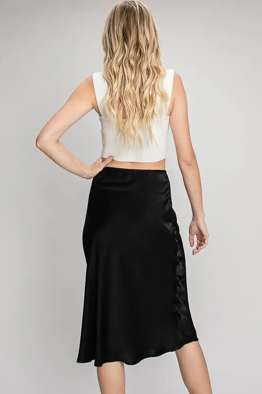 BREA SATIN MIDI SKIRT