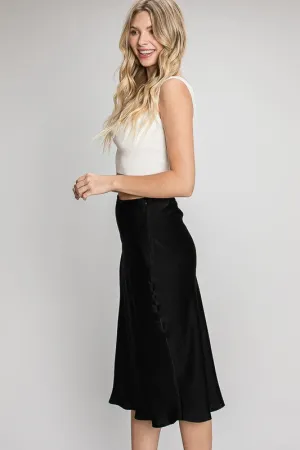 BREA SATIN MIDI SKIRT
