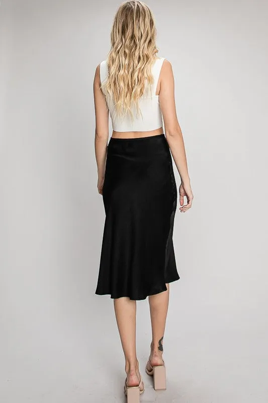 BREA SATIN MIDI SKIRT