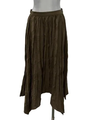 Brown Pleated Flowy Skirt LB