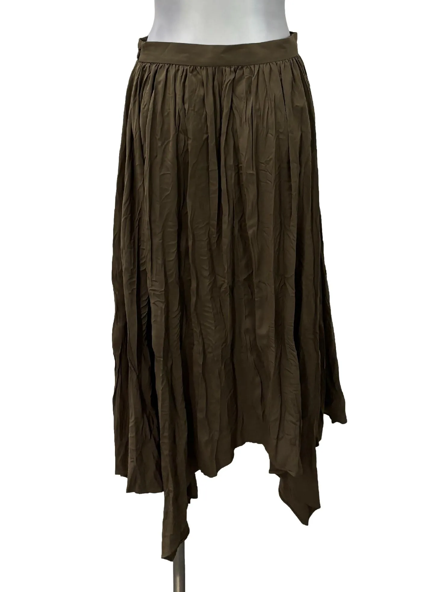 Brown Pleated Flowy Skirt LB