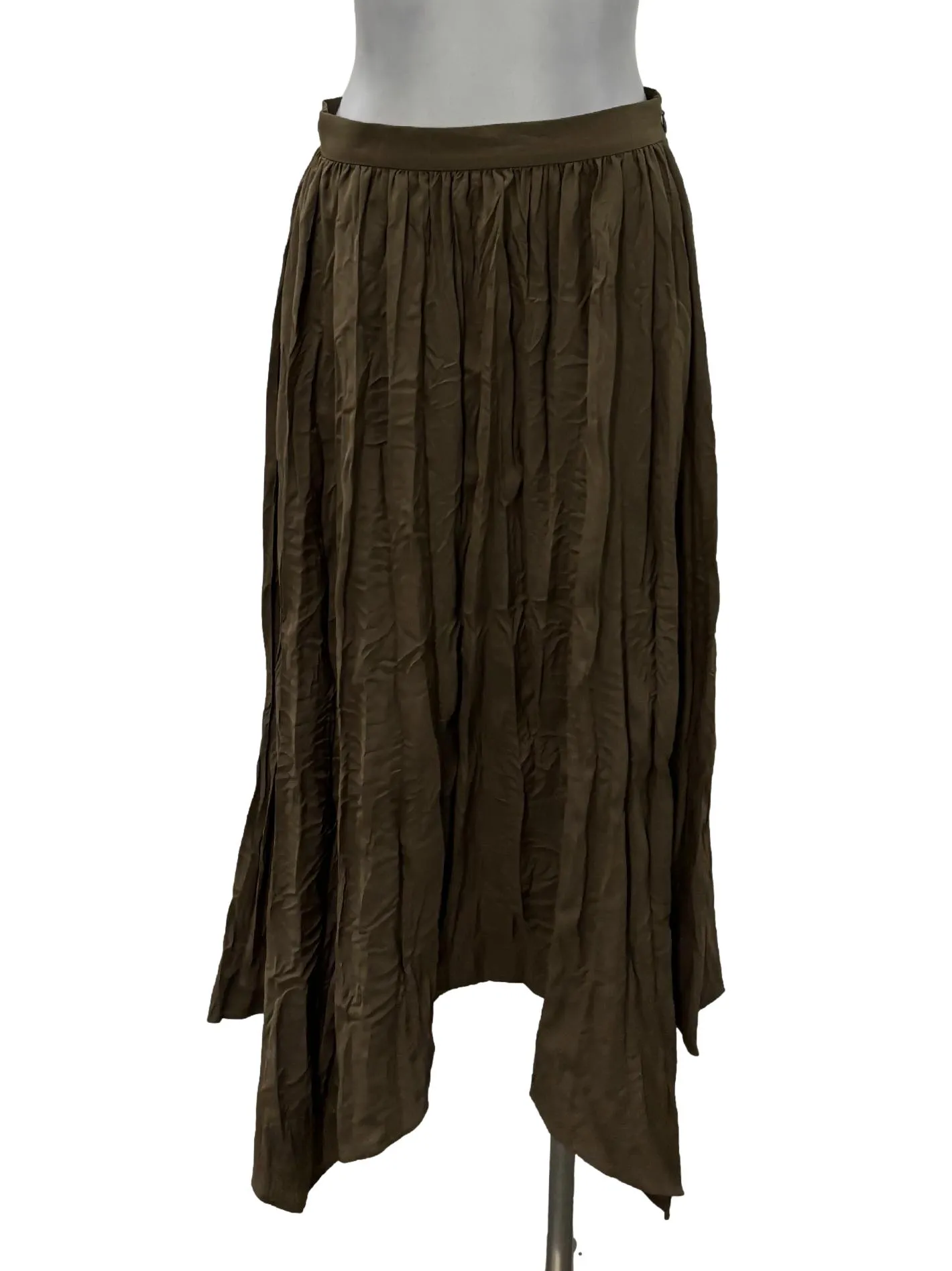 Brown Pleated Flowy Skirt LB
