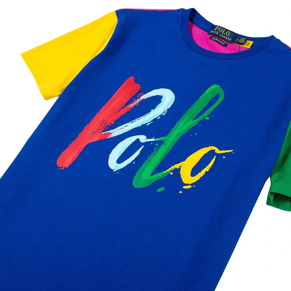 Brushstroke Tee - Blue Mu