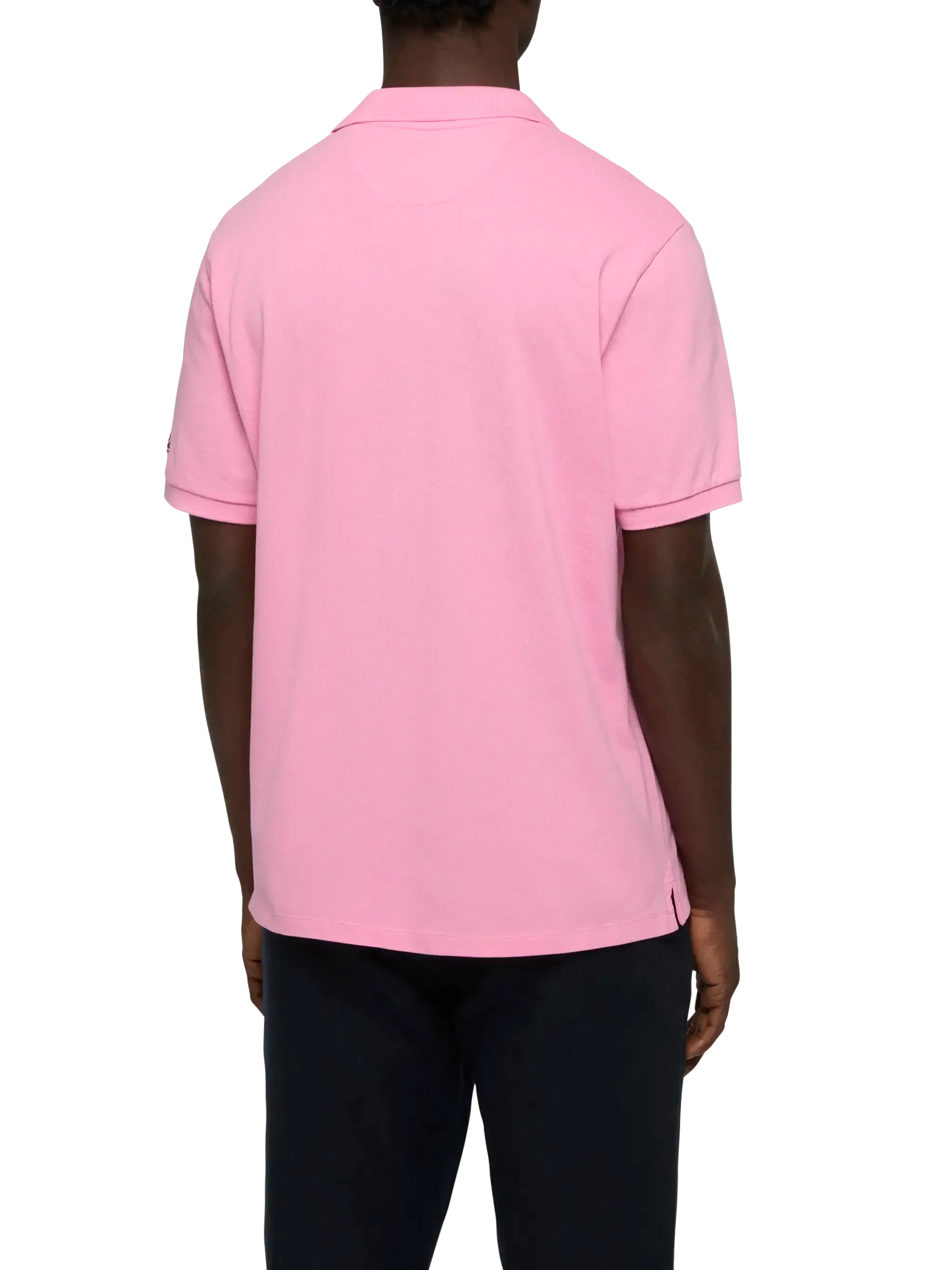 Bubble pink cotton piquet buttonless polo shirt Charles