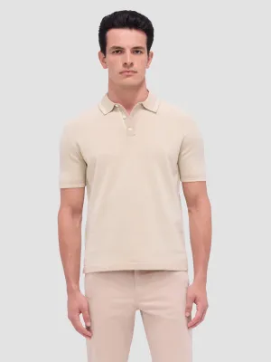 Bugatchi Contrast Three Button Polo - Desert