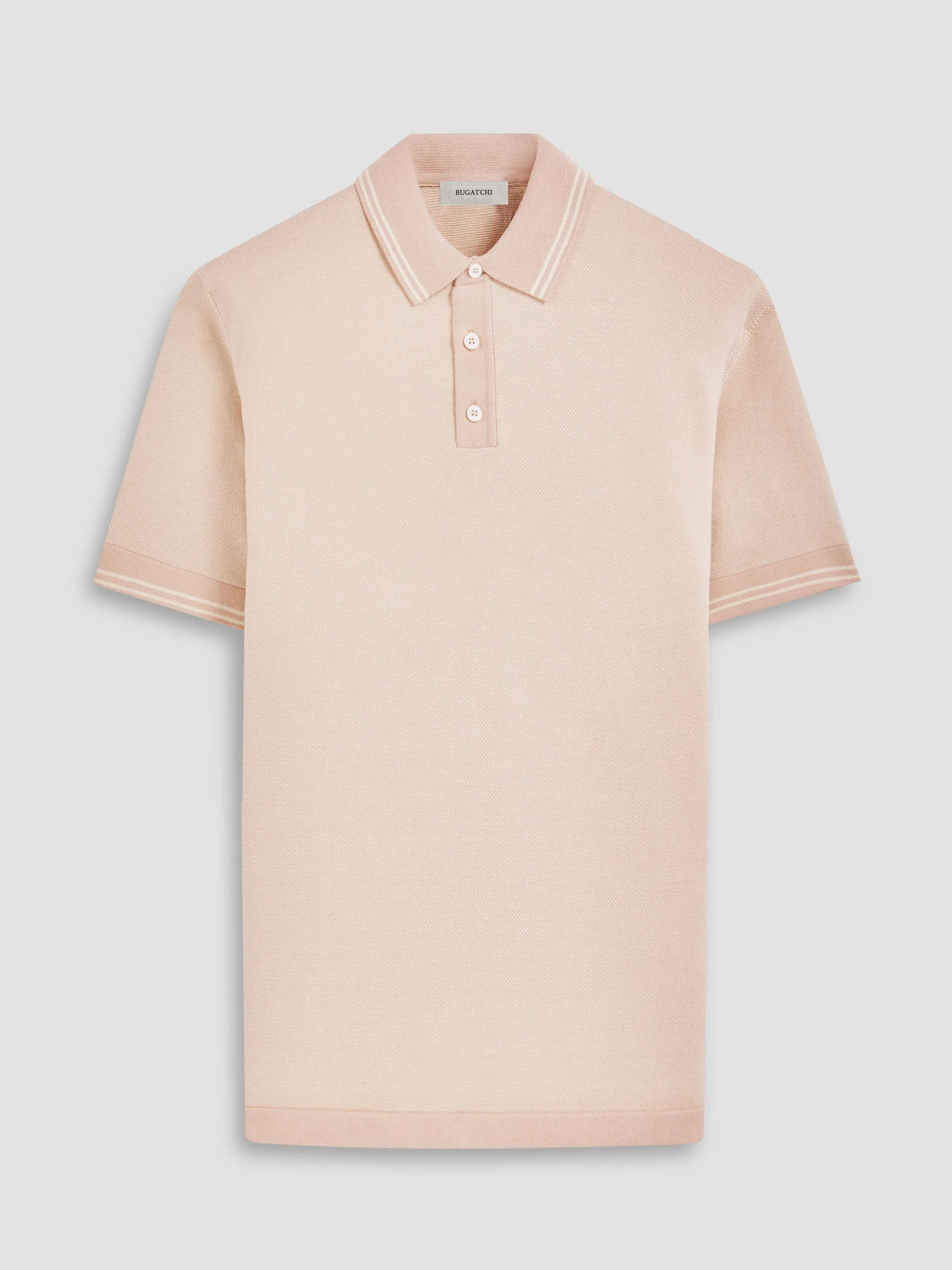 Bugatchi Contrast Three Button Polo - Desert