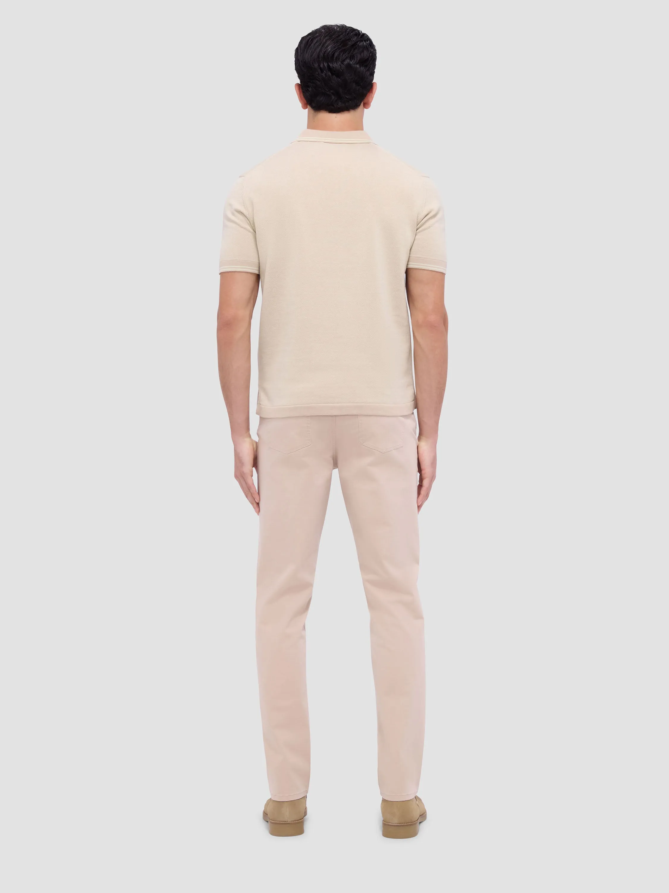 Bugatchi Contrast Three Button Polo - Desert