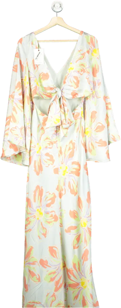 By Malina Floral Tie-Back Maxi Dress One Size