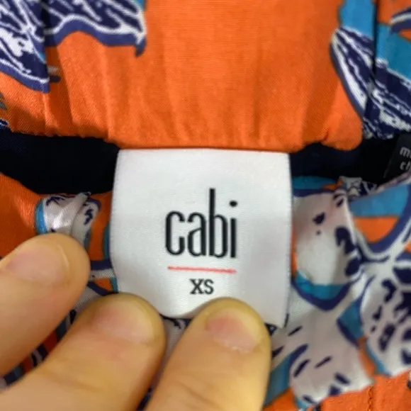 Cabi Style #5250 Calypso Skirt Maxi XS Floral Orange Blue