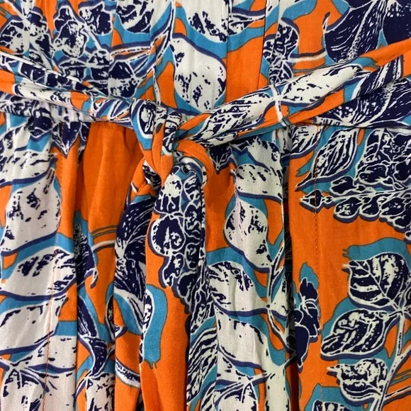 Cabi Style #5250 Calypso Skirt Maxi XS Floral Orange Blue
