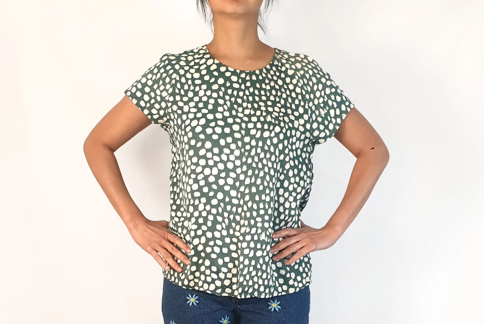 Cable Melbourne green print top size S