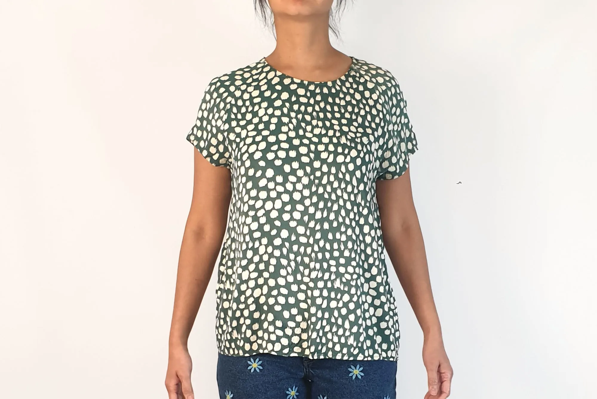 Cable Melbourne green print top size S