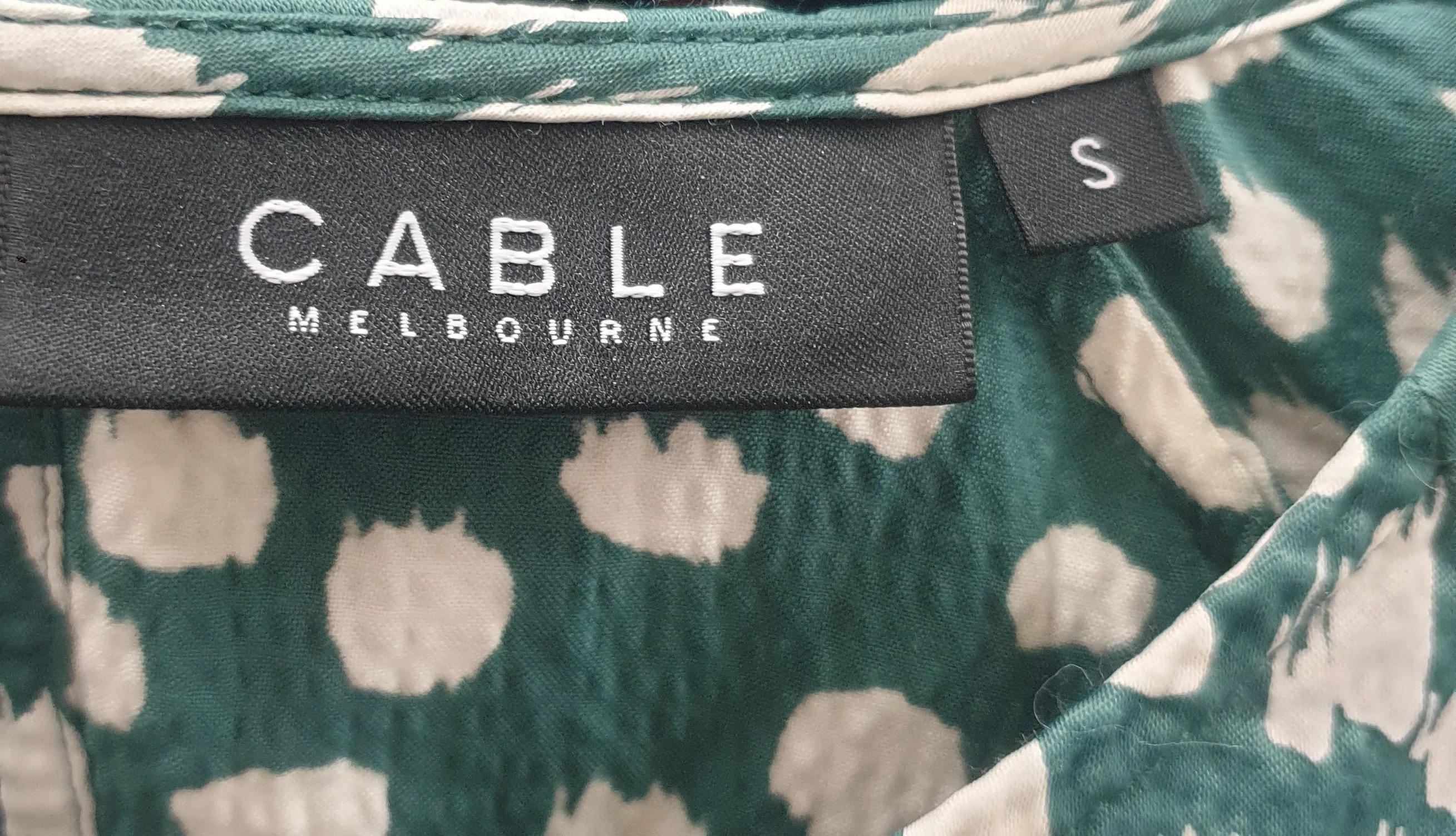 Cable Melbourne green print top size S
