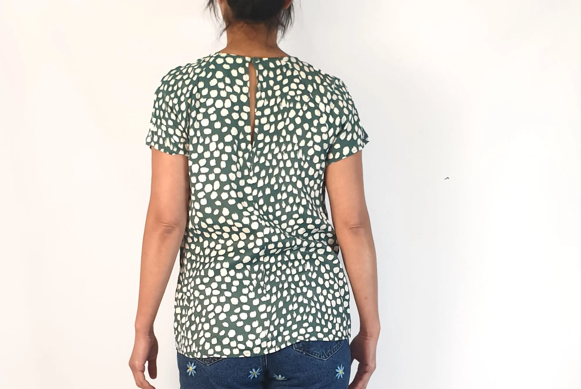 Cable Melbourne green print top size S