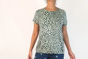 Cable Melbourne green print top size S